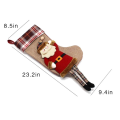 Factory Custom design wholesale  plush 3D applique style classic Christmas stockings gift